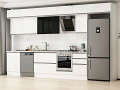 Alvinka 390X240 Cm High Gloss Mutfak Dolabı Mb-E80S60S50-3 High Gloss | Beyaz - Suntalam