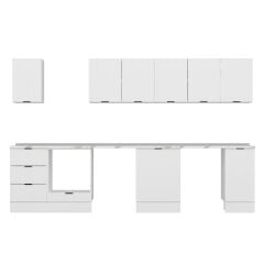 Alvinka 330X210 Cm Mbr_B Mutfak Dolabı Beyaz - Mdf