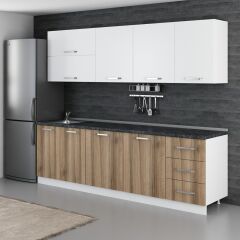 Minar 260 Cm Mutfak Dolabı Beyaz Dore 260-D1