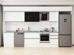 Alvinka 390X240 Cm High Gloss Mutfak Dolabı Mb-E80S60S50-3 High Gloss | Beyaz - Mdf