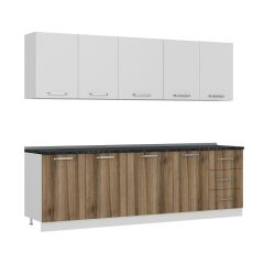 Minar 260 Cm Mutfak Dolabı Beyaz Dore 260-D2