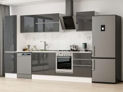 Alvinka 320X210 Cm High Gloss Mutfak Dolabı Mb-E90B50S60-2 High Gloss | Antrasit - Suntalam