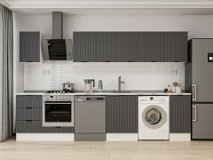 Alvinka 330X210 Cm Mbr_B Mutfak Dolabı Antrasit - Mdf