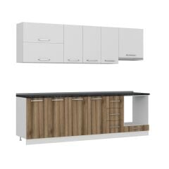 Minar 260 Cm Mutfak Dolabı Beyaz Dore 260-D5