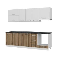 Minar 260 Cm Mutfak Dolabı Beyaz Dore 260-D5