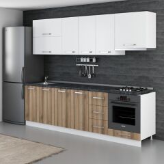 Minar 260 Cm Mutfak Dolabı Beyaz Dore 260-D5