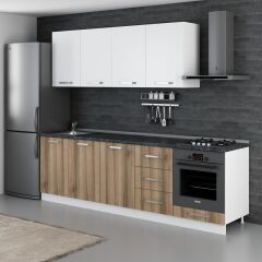 Minar 260 Cm Mutfak Dolabı Beyaz Dore 260-D6