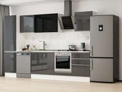 Alvinka 320X210 Cm High Gloss Mutfak Dolabı Mb-E90B50S60-3 High Gloss | Antrasit - Suntalam