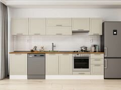 Alvinka 315X210 Cm Klasik Mebran Mutfak Dolabı M-E90S60S45-1 Mebran | Kumtaşı - Mdf