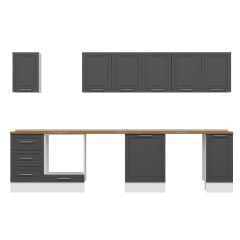 Alvinka 330X210 Cm Mbr_C Mutfak Dolabı Antrasit - Suntalam