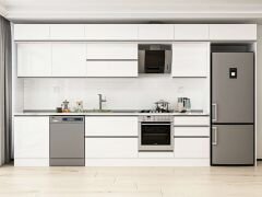 Alvinka 400X240 Cm High Gloss Mutfak Dolabı Mb-E80S60S60-2 High Gloss | Beyaz - Suntalam