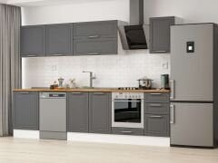 Alvinka 315X210 Cm Klasik Mebran Mutfak Dolabı M-E90S60S45-2 Mebran | Antrasit - Suntalam