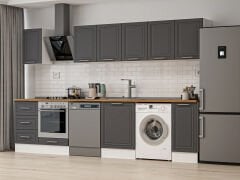 Alvinka 330X210 Cm Mbr_C Mutfak Dolabı Antrasit - Mdf