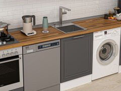 Alvinka 330X210 Cm Mbr_C Mutfak Dolabı Antrasit - Mdf