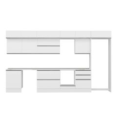 Alvinka 400X240 Cm High Gloss Mutfak Dolabı Mb-E80S60S60-2 High Gloss | Beyaz - Mdf