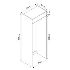 Alvinka Mutfak Modül Hg_J 80-H222Cm Buz Dolabı Beyaz Antrasit