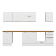 Alvinka 315X210 Cm Klasik Mebran Mutfak Dolabı M-E90S60S45-2 Mebran | Beyaz - Mdf
