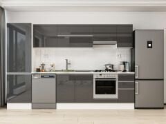 Alvinka 310X210 Cm High Gloss Mutfak Dolabı Mb-E90B60S40-1 High Gloss | Antrasit - Mdf