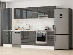 Alvinka 310X210 Cm High Gloss Mutfak Dolabı Mb-E90B60S40-1 High Gloss | Antrasit - Mdf