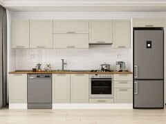 Alvinka 380X222 Cm Klasik Mebran Mutfak Dolabı Mb-E90S45S45-1 Mebran | Kumtaşı - Suntalam