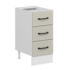 Alvinka Mutfak Modül Mbr_A Alt 3Ç Nray 40Cm Dolap Beyaz Kumtaşı Suntalam