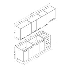 Minar 265 Cm Mutfak Dolabı Beyaz 265-B4