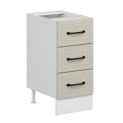 Alvinka Mutfak Modül Mbr_A Alt 3Ç Nray 40Cm Dolap Beyaz Kumtaşı Mdf