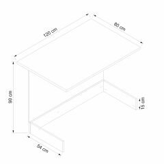 Mutfak Ada Modül 120Cm Beyaz - Ahşap Tezgah