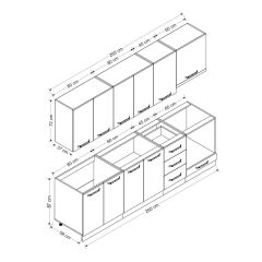 Minar 265 Cm Mutfak Dolabı Beyaz 265-B5