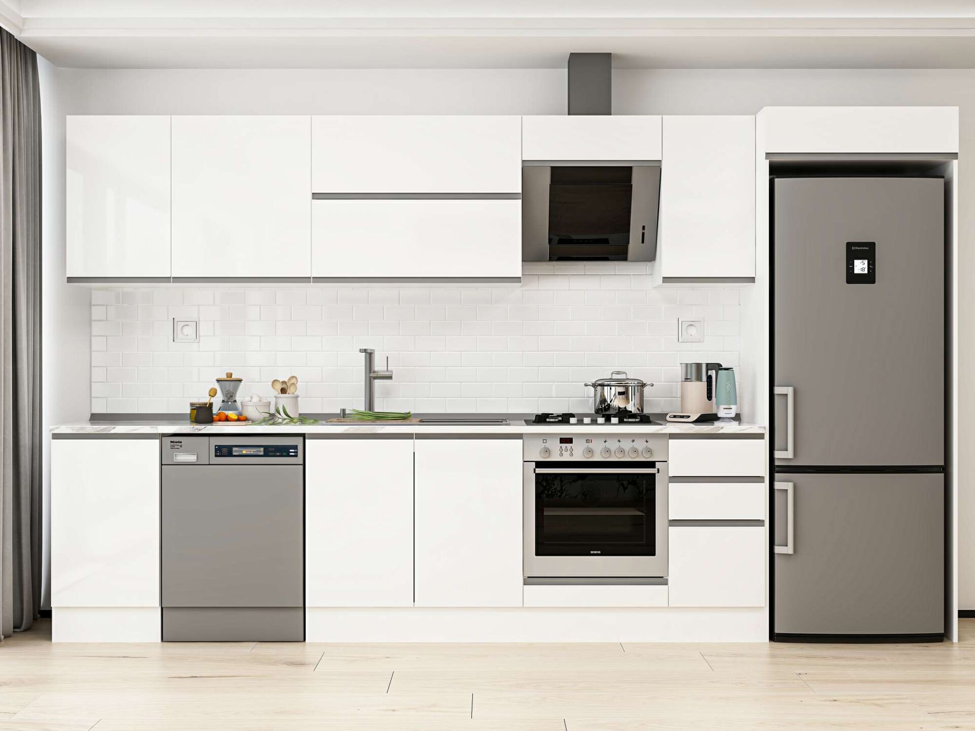 Alvinka 375X222 Cm High Gloss Mutfak Dolabı Mb-E90S45S40-2