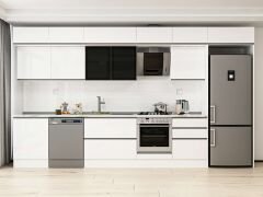 Alvinka 400X240 Cm High Gloss Mutfak Dolabı Mb-E80S60S60-3 High Gloss | Beyaz - Mdf