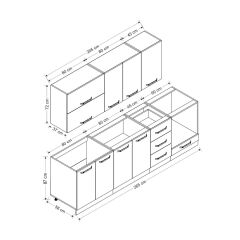 Minar 265 Cm Mutfak Dolabı Beyaz 265-B6
