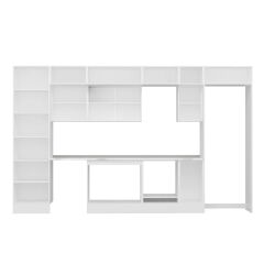 Alvinka 380X240 Cm Klasik Mebran Mutfak Dolabı Beyaz Beyaz Mbb-E80B60S40-3 Mebran | Beyaz - Mdf