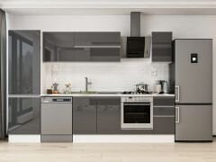 Alvinka 310X210 Cm High Gloss Mutfak Dolabı Mb-E90B60S40-2 High Gloss | Antrasit - Mdf