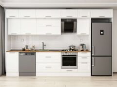 Alvinka 370X240 Cm Klasik Mebran Mutfak Dolabı Beyaz Beyaz Mb-E80S45S45-2