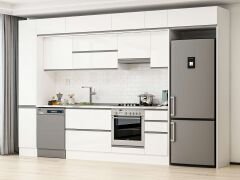 Alvinka 360X240 Cm High Gloss Mutfak Dolabı Mbb-E80B40S40-1 High Gloss | Beyaz - Suntalam