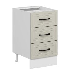 Alvinka Mutfak Modül Mbr_A Alt 3Ç Nray 50Cm Dolap Beyaz Kumtaşı Mdf