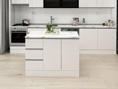 Alvinka 120 Cm Hg_J Ada Mutfak Dolabı Beyaz Beyaz