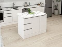 Alvinka 120 Cm Hg_J Ada Mutfak Dolabı Beyaz Beyaz