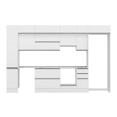 Alvinka 360X240 Cm High Gloss Mutfak Dolabı Mbb-E80B40S40-1 High Gloss | Beyaz - Mdf