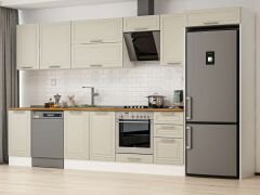 Alvinka 380X222 Cm Klasik Mebran Mutfak Dolabı Mb-E90S45S45-2 Mebran | Kumtaşı - Suntalam