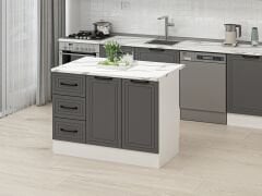 Alvinka 120 Cm Mbr_A Ada Mutfak Dolabı Beyaz Antrasit