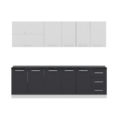 Minar 265 Cm Mutfak Dolabı Beyaz Antrasit 265-A2