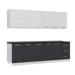 Minar 265 Cm Mutfak Dolabı Beyaz Antrasit 265-A2