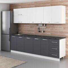 Minar 265 Cm Mutfak Dolabı Beyaz Antrasit 265-A2