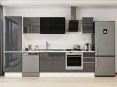 Alvinka 310X210 Cm High Gloss Mutfak Dolabı Mb-E90B60S40-3 High Gloss | Antrasit - Suntalam