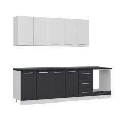 Minar 265 Cm Mutfak Dolabı Beyaz Antrasit 265-A3