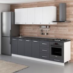 Minar 265 Cm Mutfak Dolabı Beyaz Antrasit 265-A3