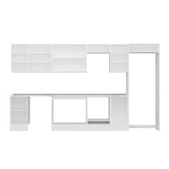 Alvinka 380X222 Cm Klasik Mebran Mutfak Dolabı Mb-E90S45S45-2 Mebran | Antrasit - Mdf