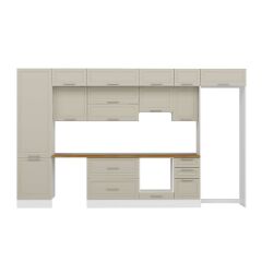 Alvinka 385X240 Cm Klasik Mebran Mutfak Dolabı Mbb-E80B60S45-1 Mebran | Kumtaşı - Suntalam